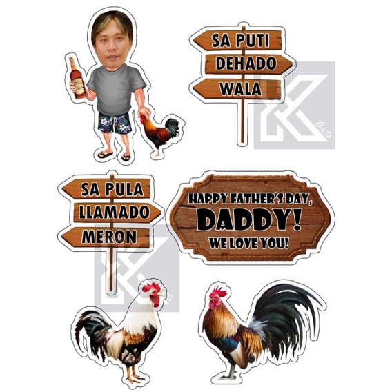 Talpak Manok Na Pula Theme Cake Topper Shopee Philippines