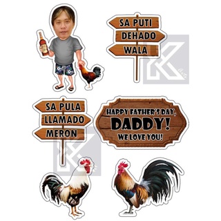 Talpak Manok Na Pula Theme Cake Topper 100