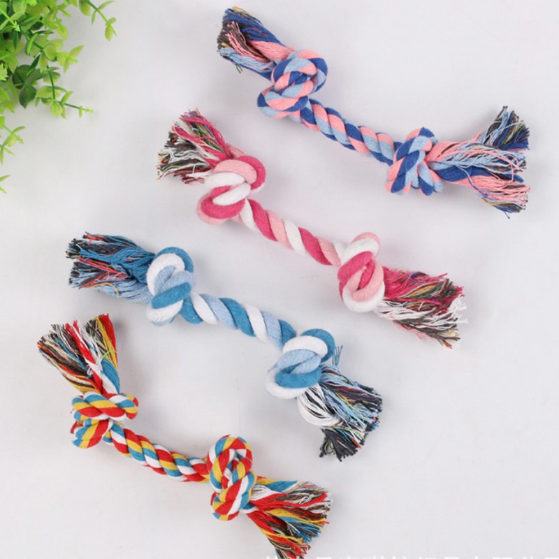 Dog Chew Toy Pet Toy Supplies Puppy Dog Cotton Braided Bone Ropes #3