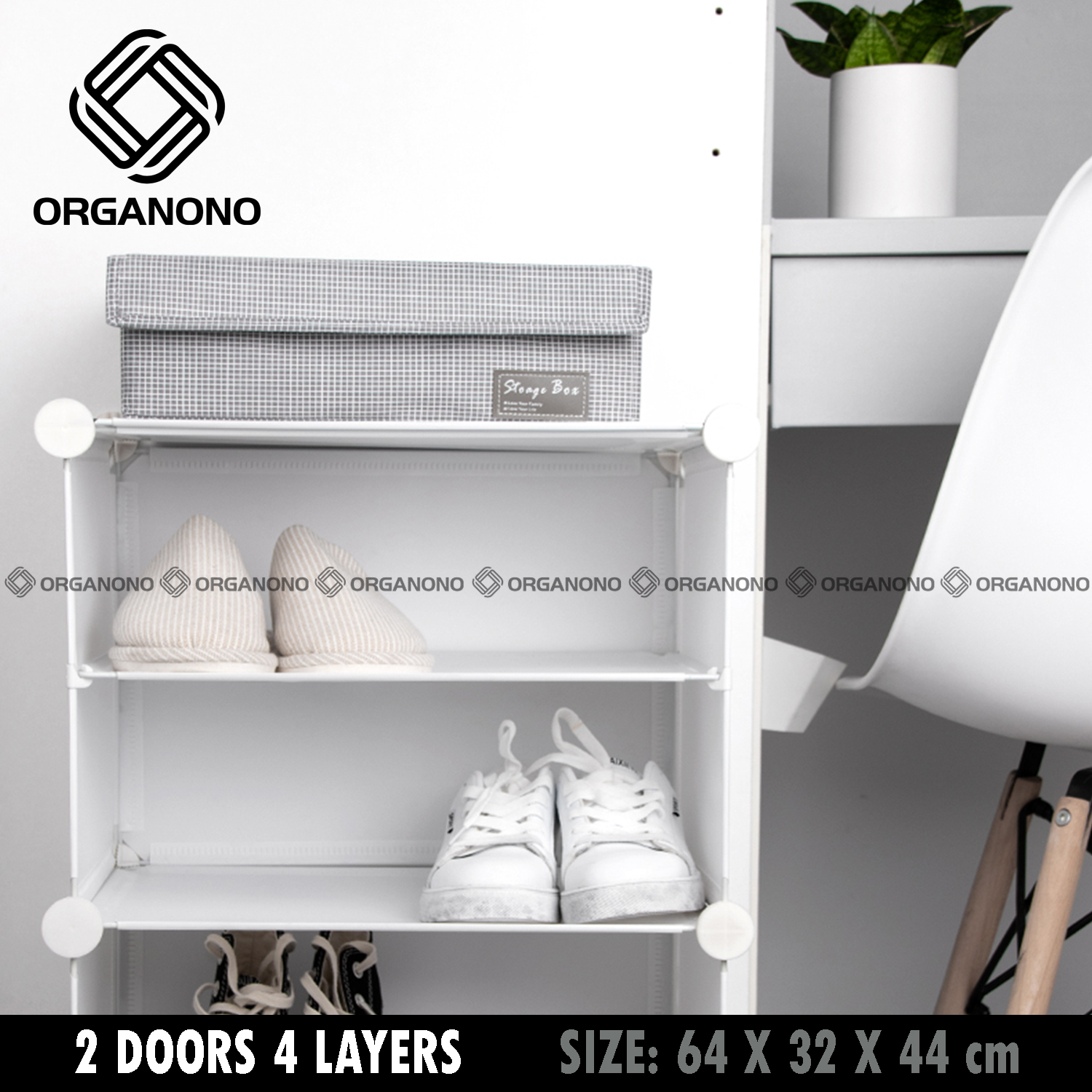 Organono Multipurpose 2 Doors 4 Layer Stackable Shoe Rack Space Saver Storage Shoerack Shopee Philippines