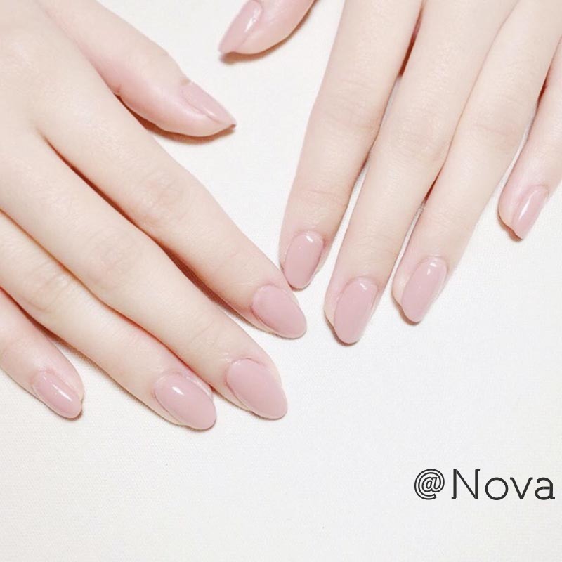 Nova 24Pcs Sweet Long Round Head Nude Color Fake Nails 