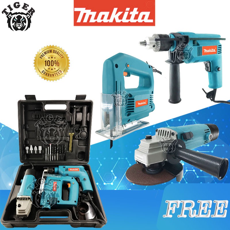 Makita 3in1 Impact Drill,Electric Angle Grinder and Jig Saw Tool