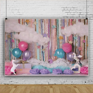 Kids Birthday Party Background, First Birthday Cake, Pink, Balloons Background, Boy Portrait, Toys, Decorations, Floral, Photostudio #1