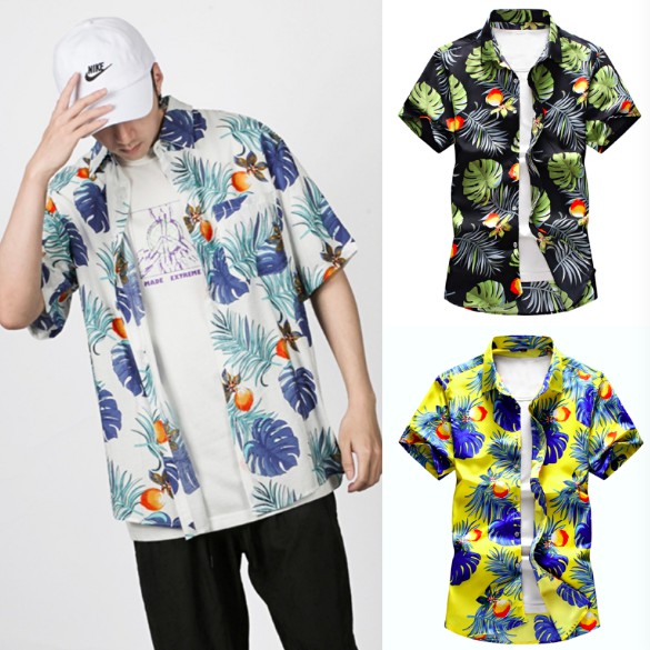 Good Quality Hawaiian Polo for Men Floral Stretchable Tela Fits Plus ...