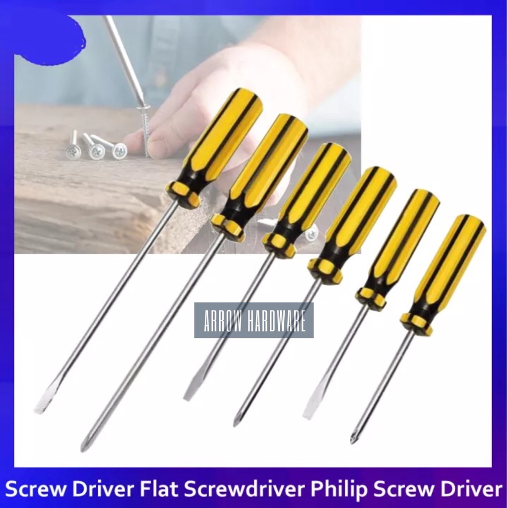 Lucky Screwdriver Set Steel Flat Screw driver Philip Screw Tools 6pcs