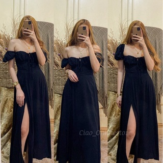 Slit Maxi Dress - Ciao_Onlinestore | Bustier Maxi Dress | Shopee ...