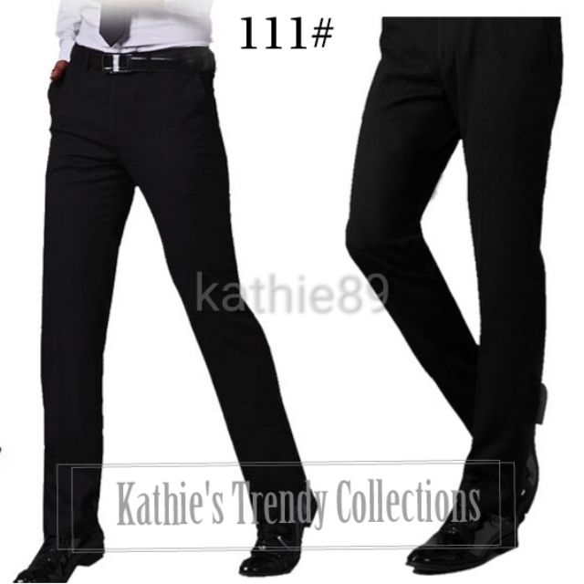 (St.Anthony) 111 Men's Straight Cut Classic Slacks Pants NO PLEATS