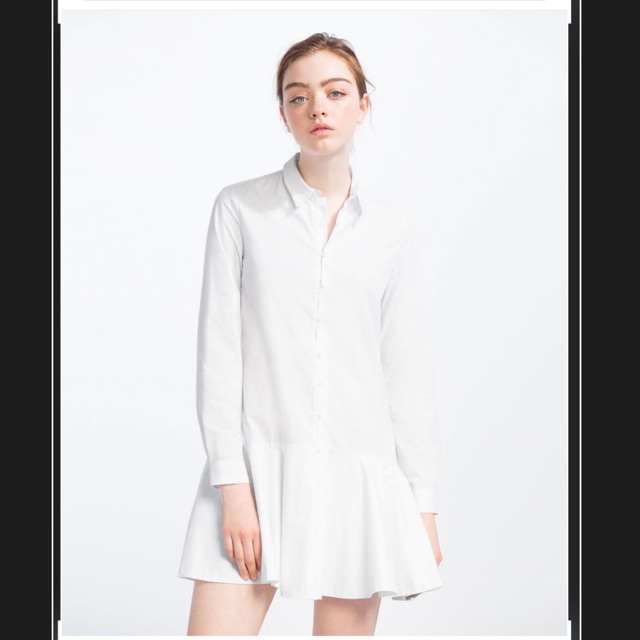 zara white buttoned dress