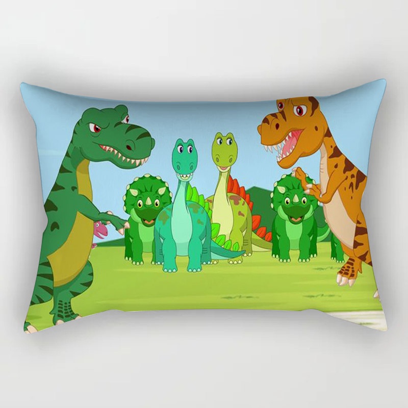 Pillow Case Cute Dinosaur Cartoon Print Leather Sofa Bed / Bed / Car Peach  Fleece Pillowcase 30 * 50cm | Shopee Philippines