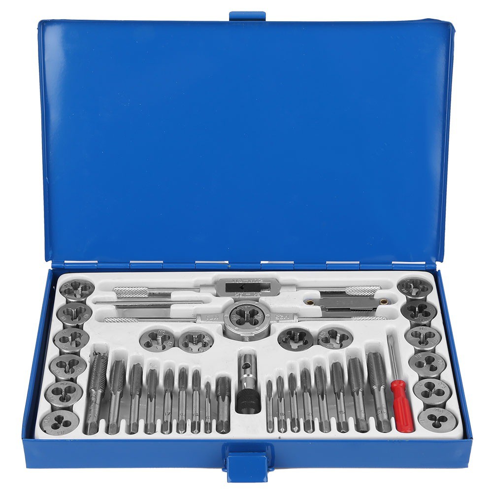 Set metric hand tap die set M3M12 threaded plug wrench straight taper