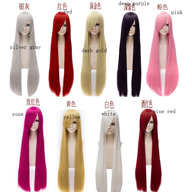 Cosplay Anime 1 Meter Red Blue Multicolor Long Straight Hair