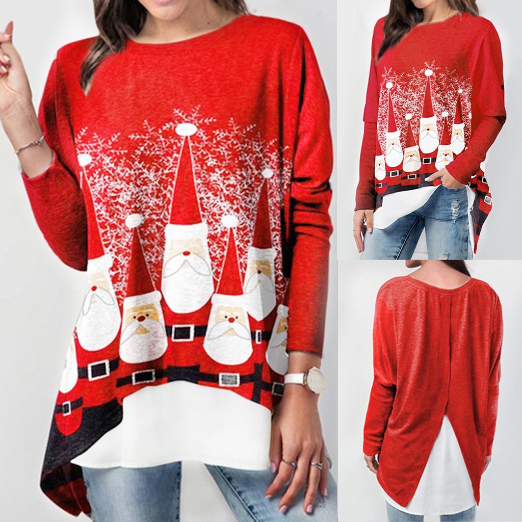 plus size red christmas tops