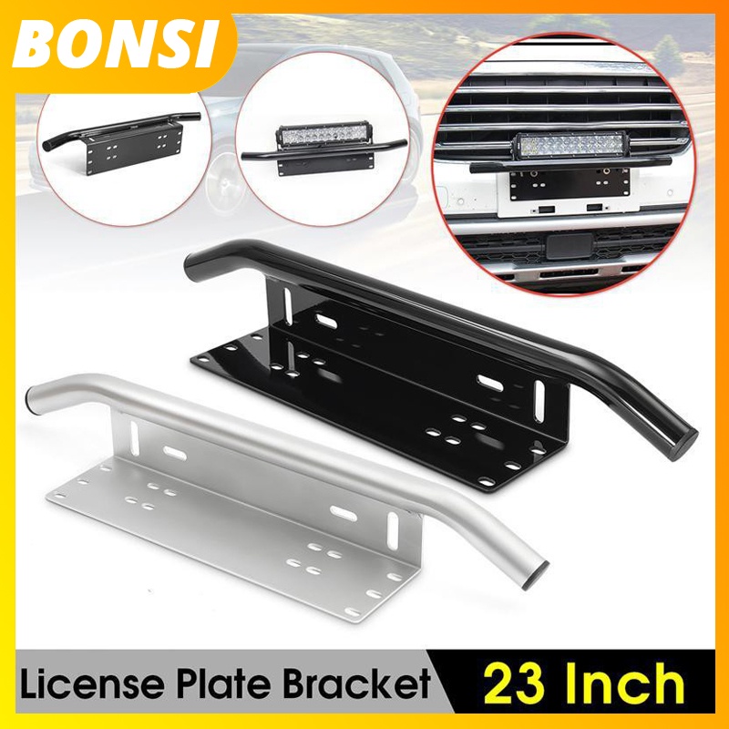 23" Front Bumper Bull Bar Number Plate Holder For Jeep 4X4 Off Road SUV 4WD Auto Car Plate