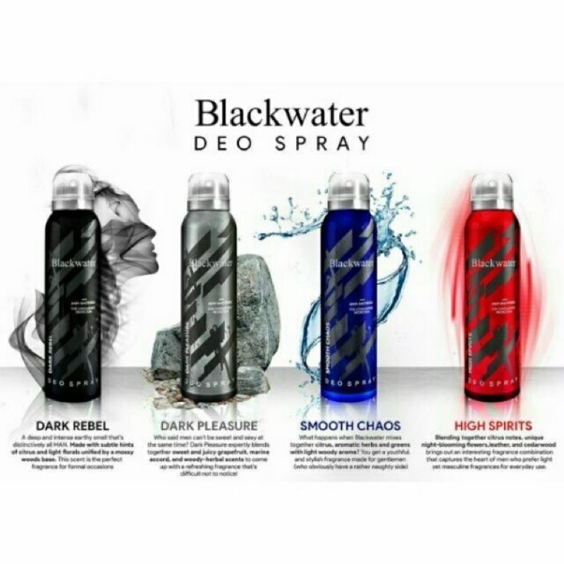 Blackwater Deo Spray with Anti Bacterial For long lasting Protection 150ML Shopee Philippines