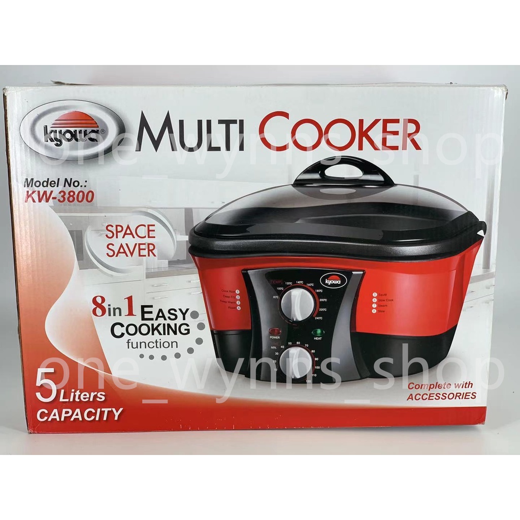 Kyowa Multi Cooker 8-in-1 KW-3800 (Black/Red) | Shopee Philippines