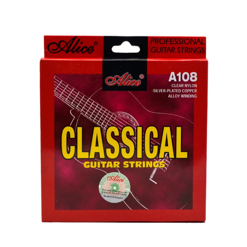 Alice Classical Guitar Strings Set 6String Classic Guitar Clear Nylon Strings Silver Plat