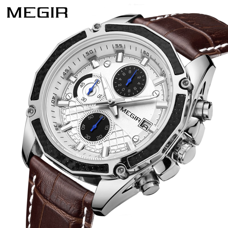 leather chronograph watch