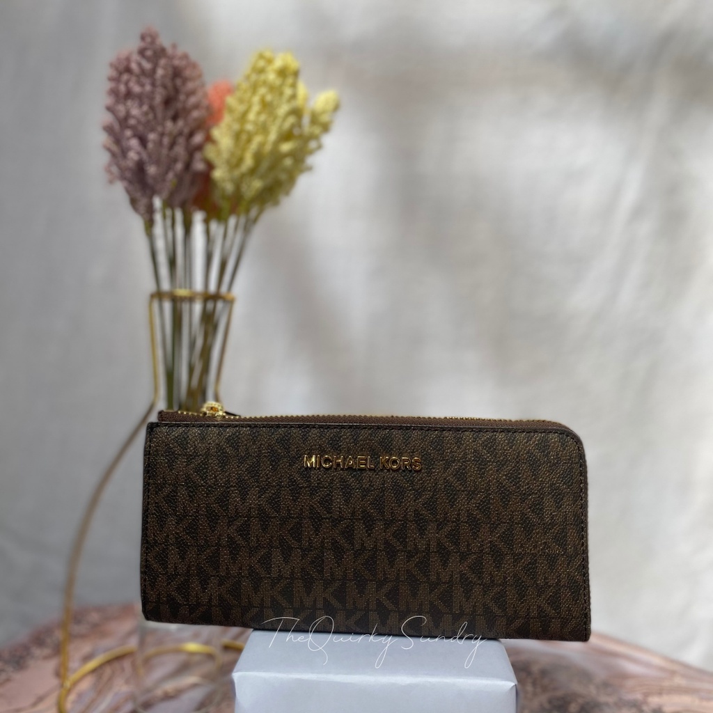 IMPORTED] Michael Kors Jet Set Three Quarter Zip Wallet | Shopee Philippines