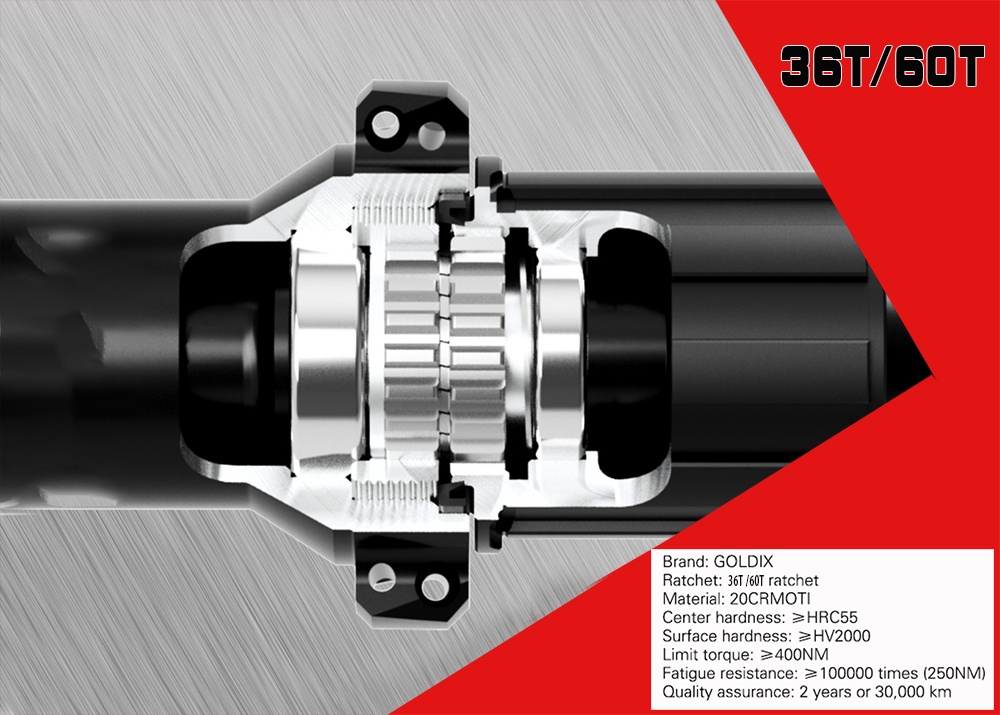 GOLDIX GDX370 Bicycle Hub Sealed Bearing 6-bolt Disc Brake j-bend 32 ...