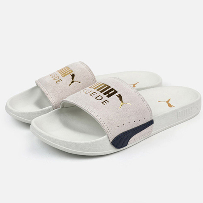 white puma slippers