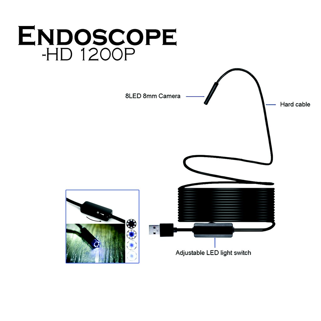 1200P Wifi Endoscope Borescope Inspection 8 LED HD Camera Shopee