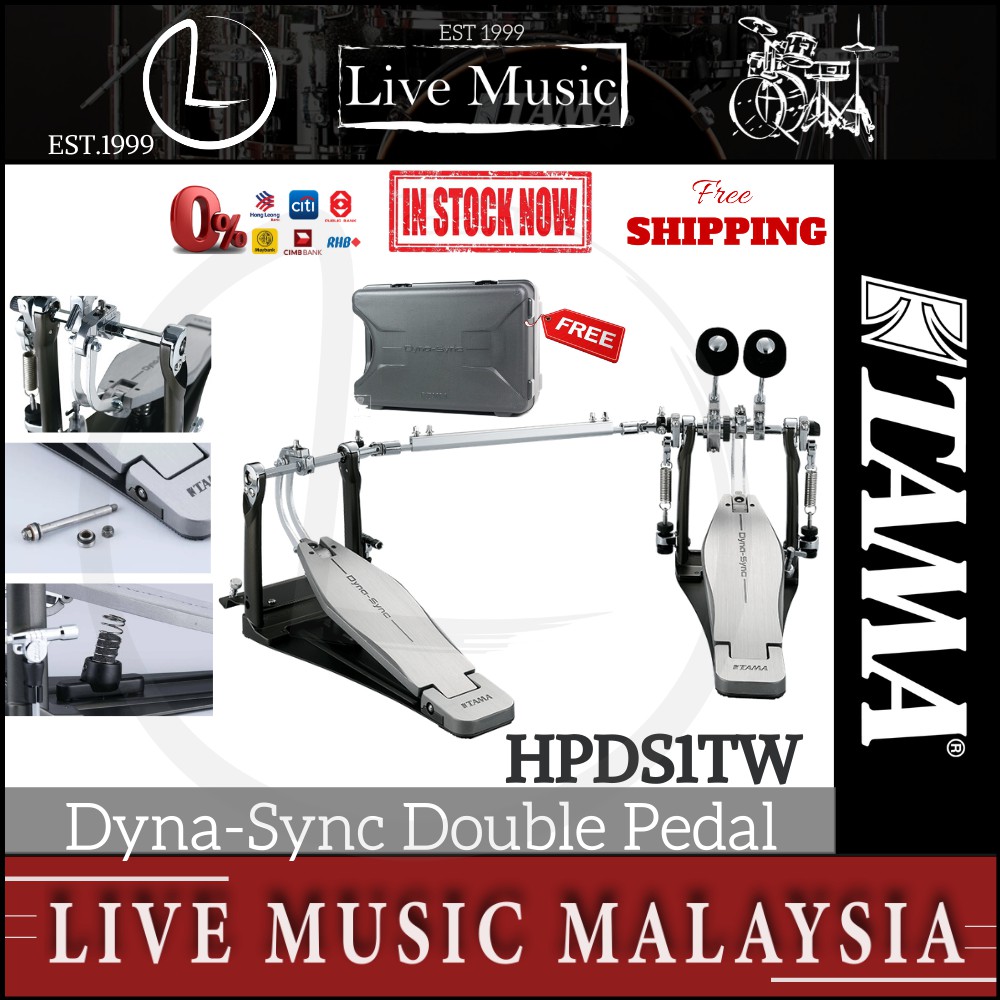 Tama DynaSync Double Bass Drum Pedal with Case (HPDS1TW) Shopee