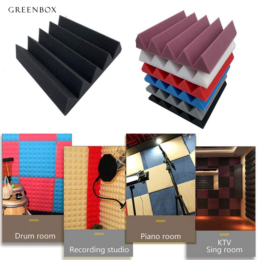 GR6Pcs/Set 25x25x5cm Soundproof Studio KTV Acoustic Panel Tile Foam