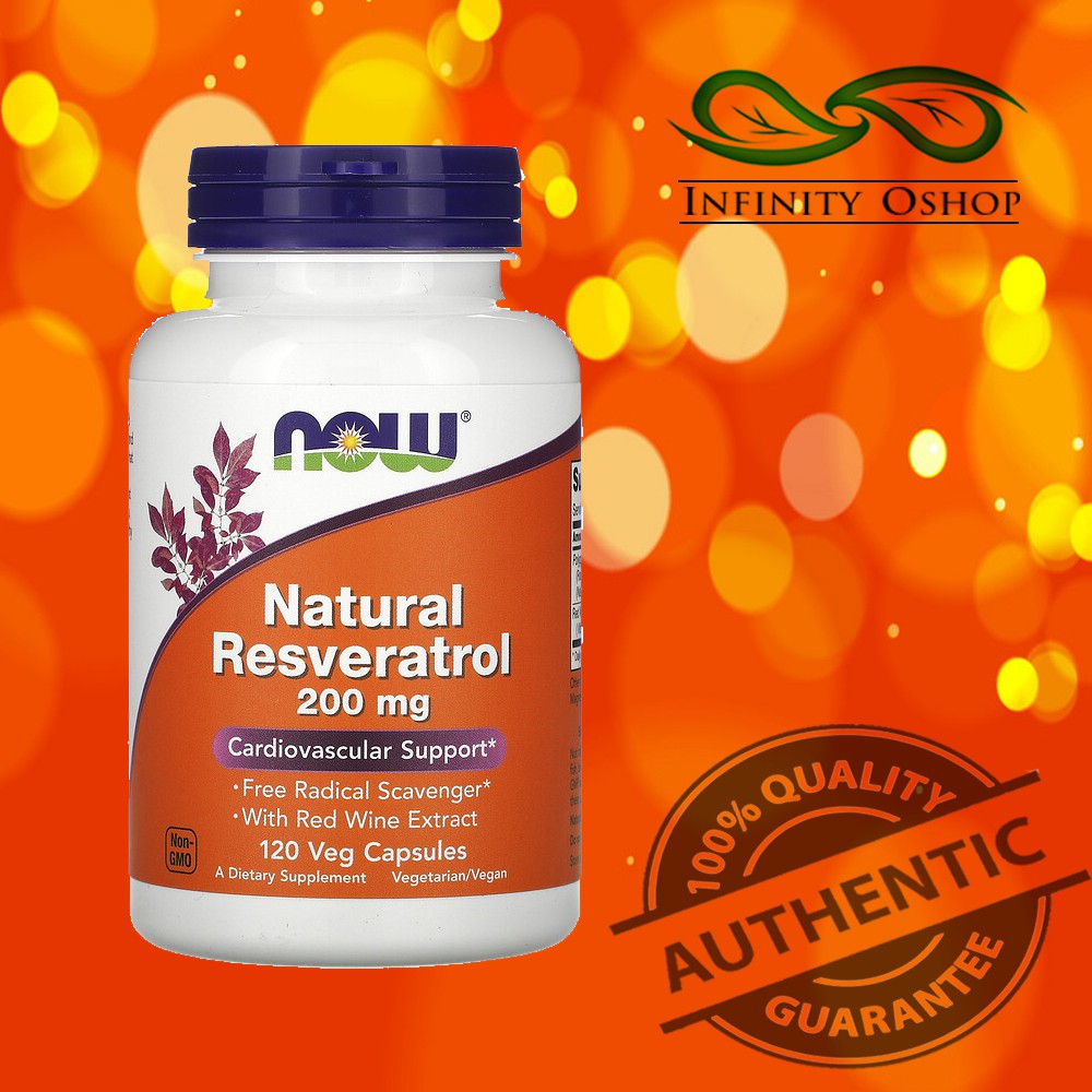 Now Foods Natural Resveratrol, 200 mg, 120 Veg Capsules Shopee