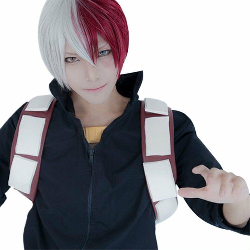 Cosplay Wig My Hero Academia Shoto Todoroki Silver White Red Anime