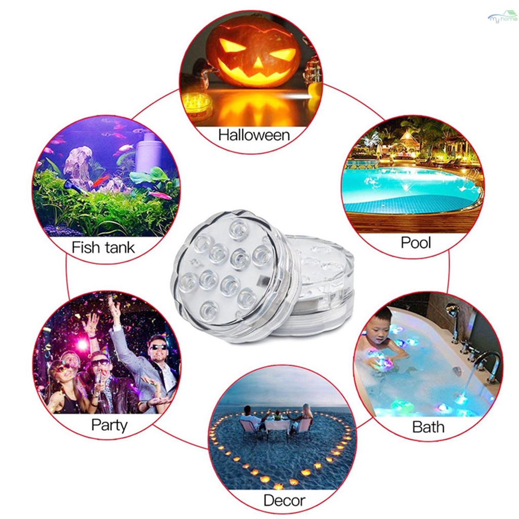[/New/]Submersible Led Lights with 16 Colors Remote Control Battery Operated Colorful Swimming Pool Underwater LED Night Light Waterproof Lamp for Hot Tub Pond Pool Fountain Waterfall Aquarium Party Vases Decor