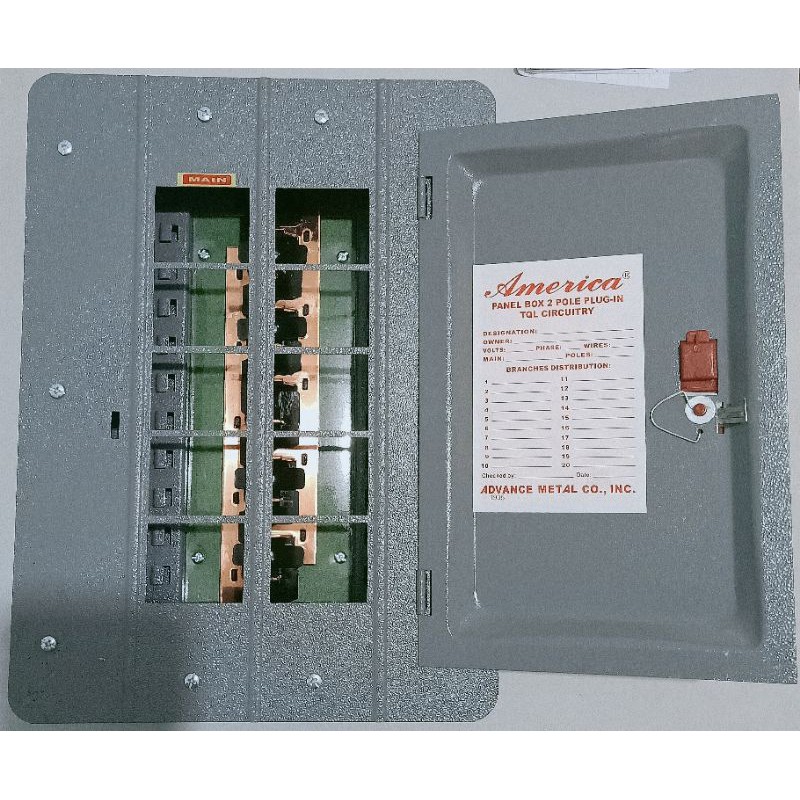 Electrical Panel Board 10 holes / 8 branches Main Breaker housing