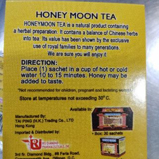Honeymoon herbal tea 4g (one sachet only!!!) Shopee Philippines