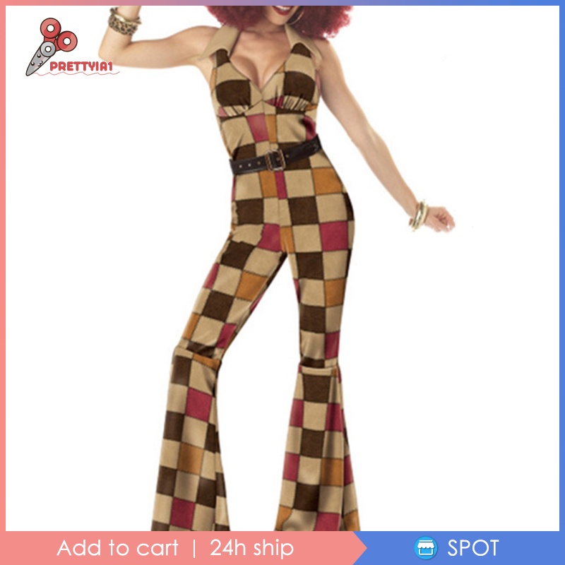 Men Women Retro 60s 70s Disco Hippie Couple Costume Set Pla Shopee Philippines