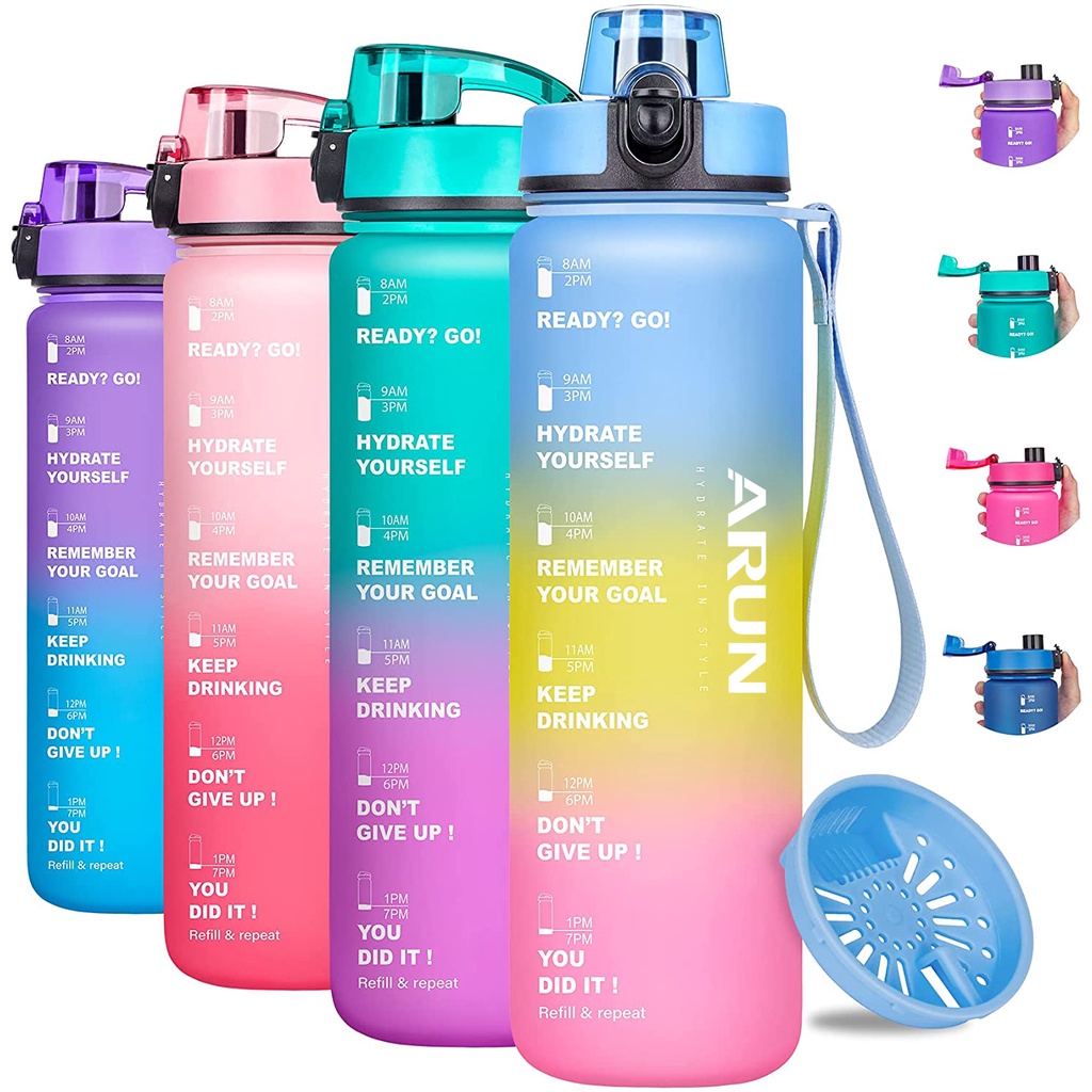 Sports Water Bottle with Leak Proof Flip Top Lid and Security Lock, BPA ...