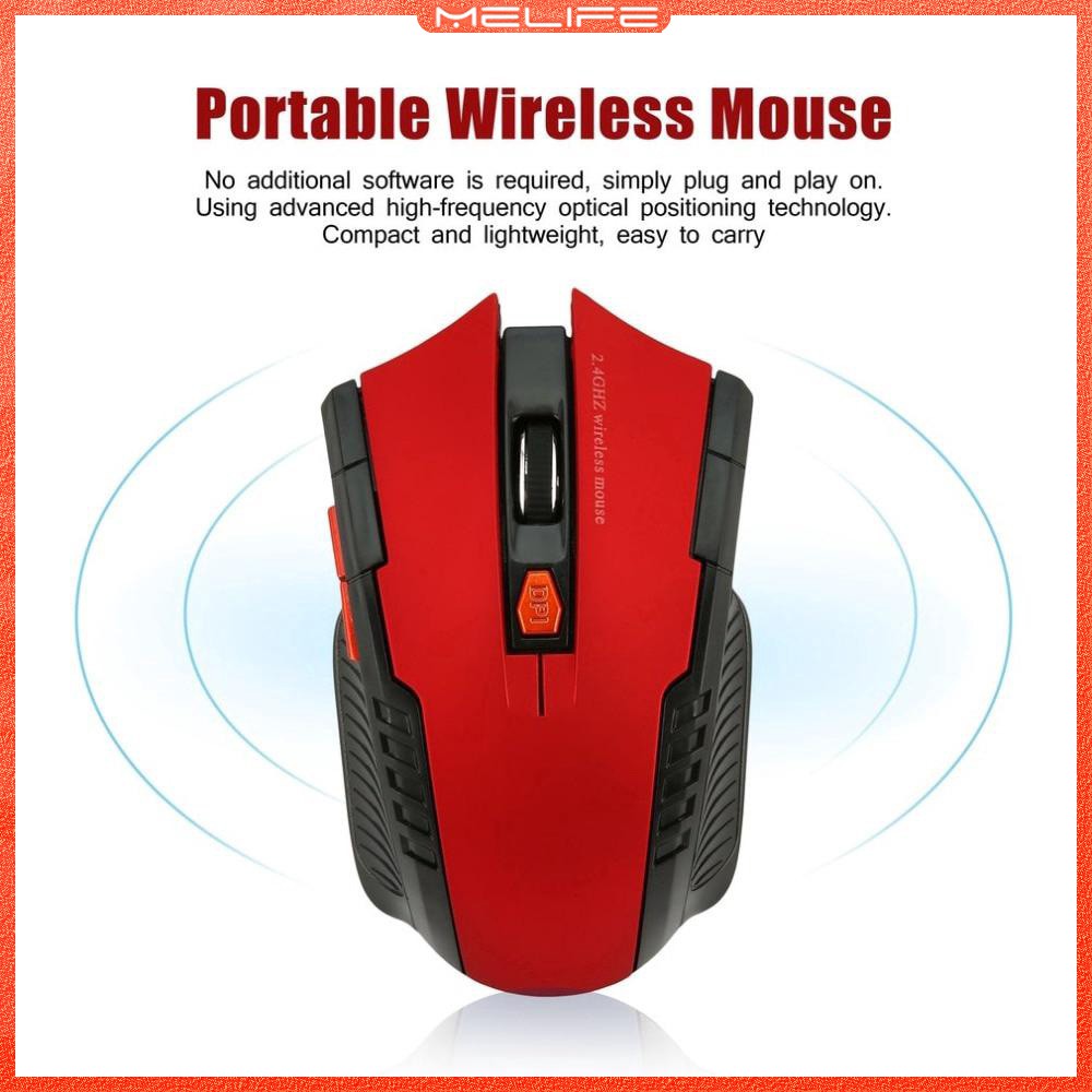 2.4GHz Wireless Optical Mouse 10M Long Distance Receiving Range 1600DPI ...