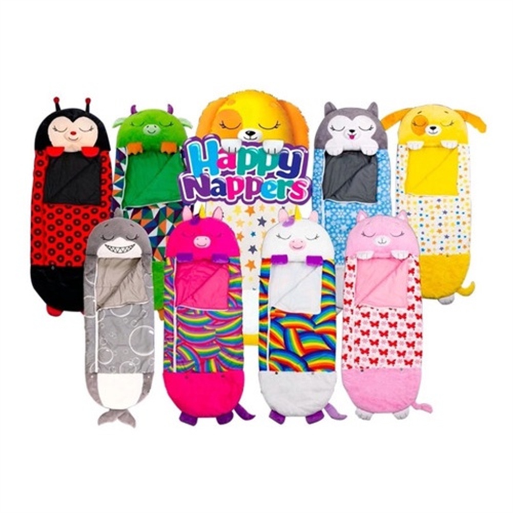 Happy Nappers Kids Cartoon Animal Sleepsacks Children Sleeping Bag Plush Doll Pillow Boys Girls Baby Birthday Gift