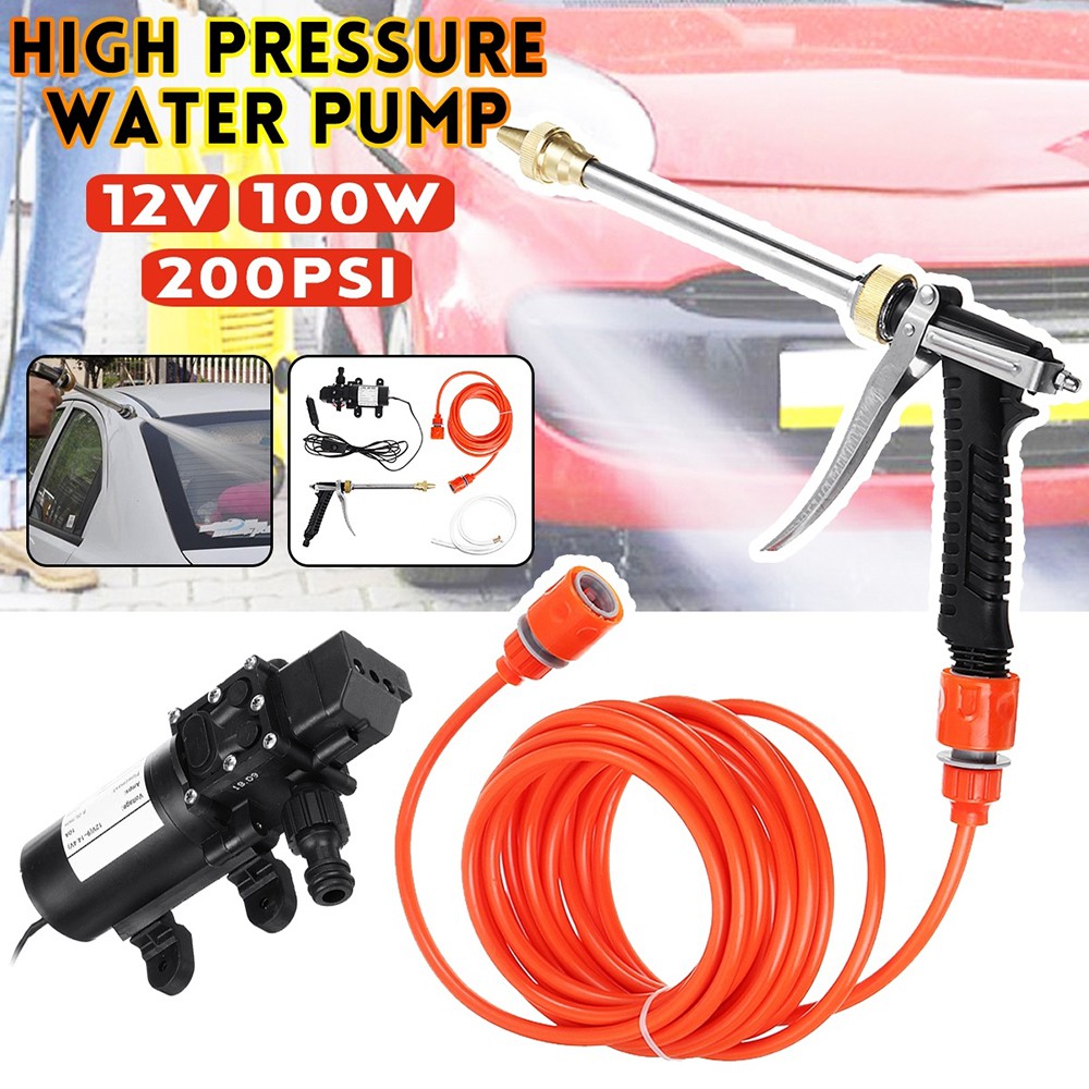 High Pressure Water Pump Sprayer Protable 12v 100w 200psi With 6m Length Tube Car Charger Cord Electric Car Wash Shopee Philippines