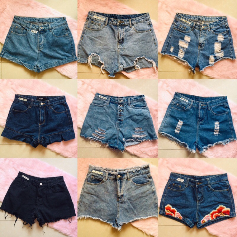 denim shorts low rise