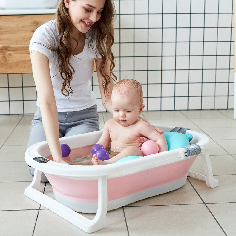 sitting bathtub baby