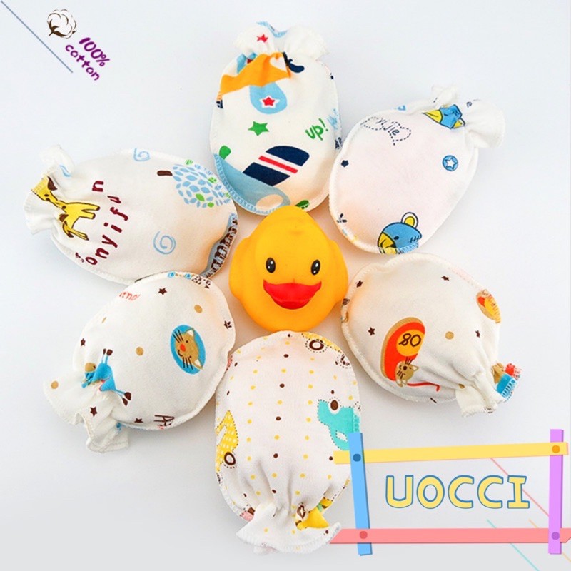 3 Pairs Baby Anti Scratching Gloves Newborn Cotton Scratch Mittens