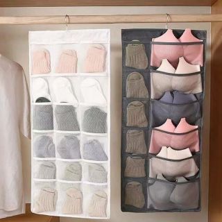 Dual-Sided 36 Pockets Hanging Storage Holder Hanger Bag House Closet Organizer 