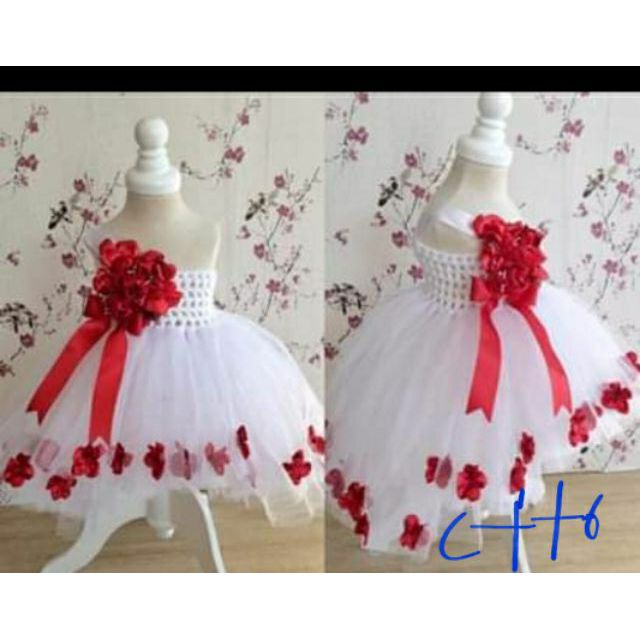 red and white tutu dress