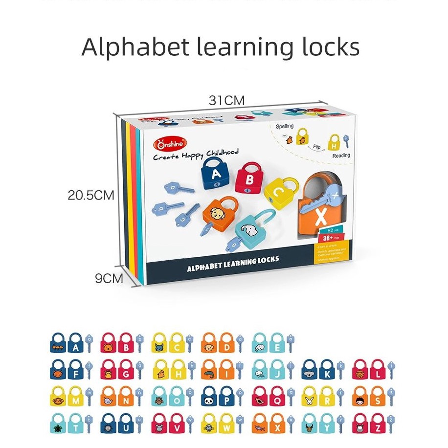 Browns Onshine Alphabet Learning Locks Child Friendly Toy Toy Lock