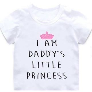 Children cute Little I'm Daddy's Princess Letter T-Shirts Kids Tops Girls Boys Short Sleeve Baby casual Clothes #1