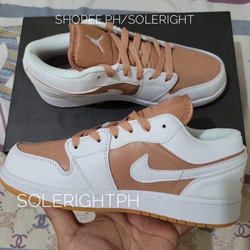 nike air jordan 1 low tan white