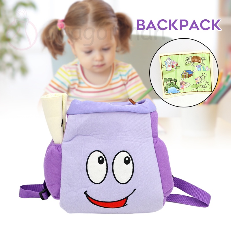 Dora Explorer Backpack with Map Super Cute Cartoon Drawstring Bag Great