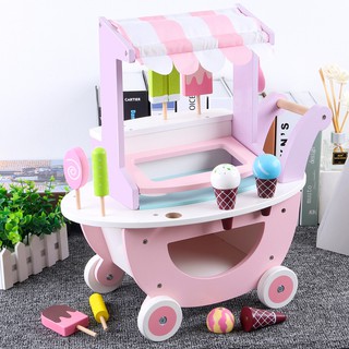 kids wooden ice cream cart