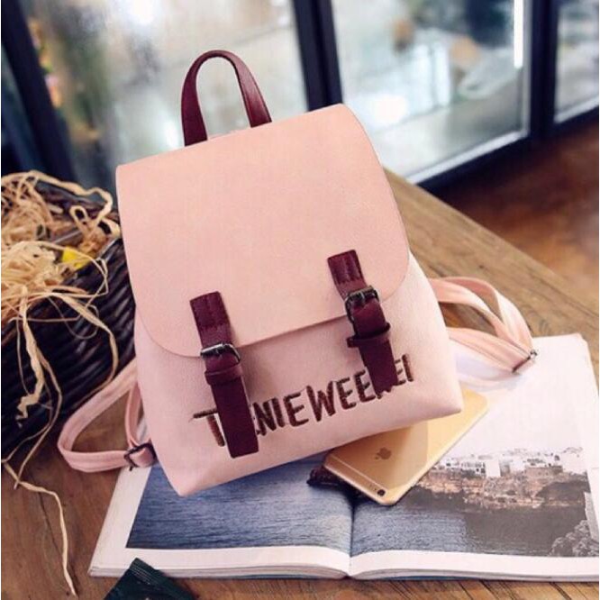 Korean Leather Backpack Satchel School Backpack Back Pack Shopee