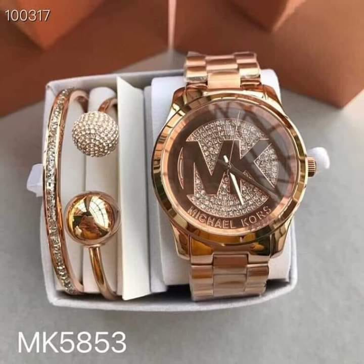 michael kors rose gold bangle watch