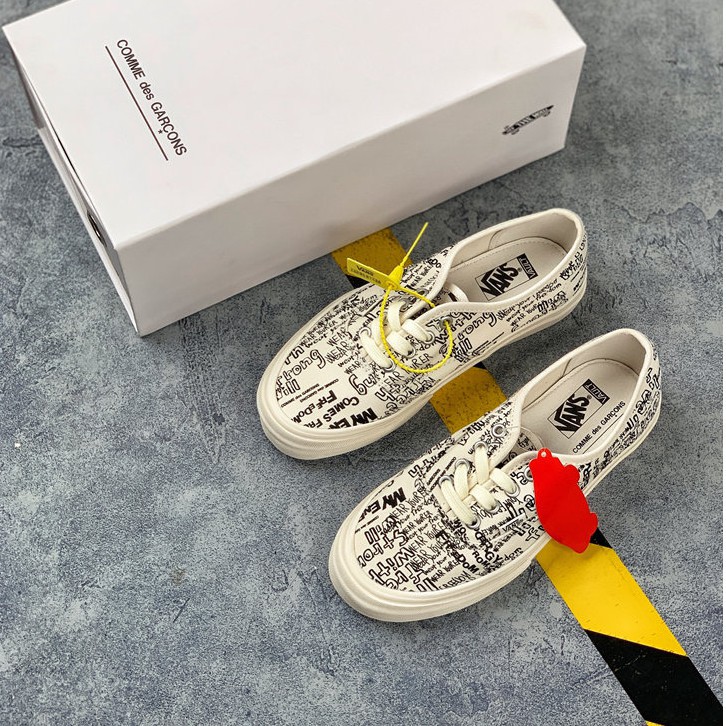 100% Original Vans x CDG Authentic Cream White Slip On Shoes For Men\u0026Women  | Shopee Philippines